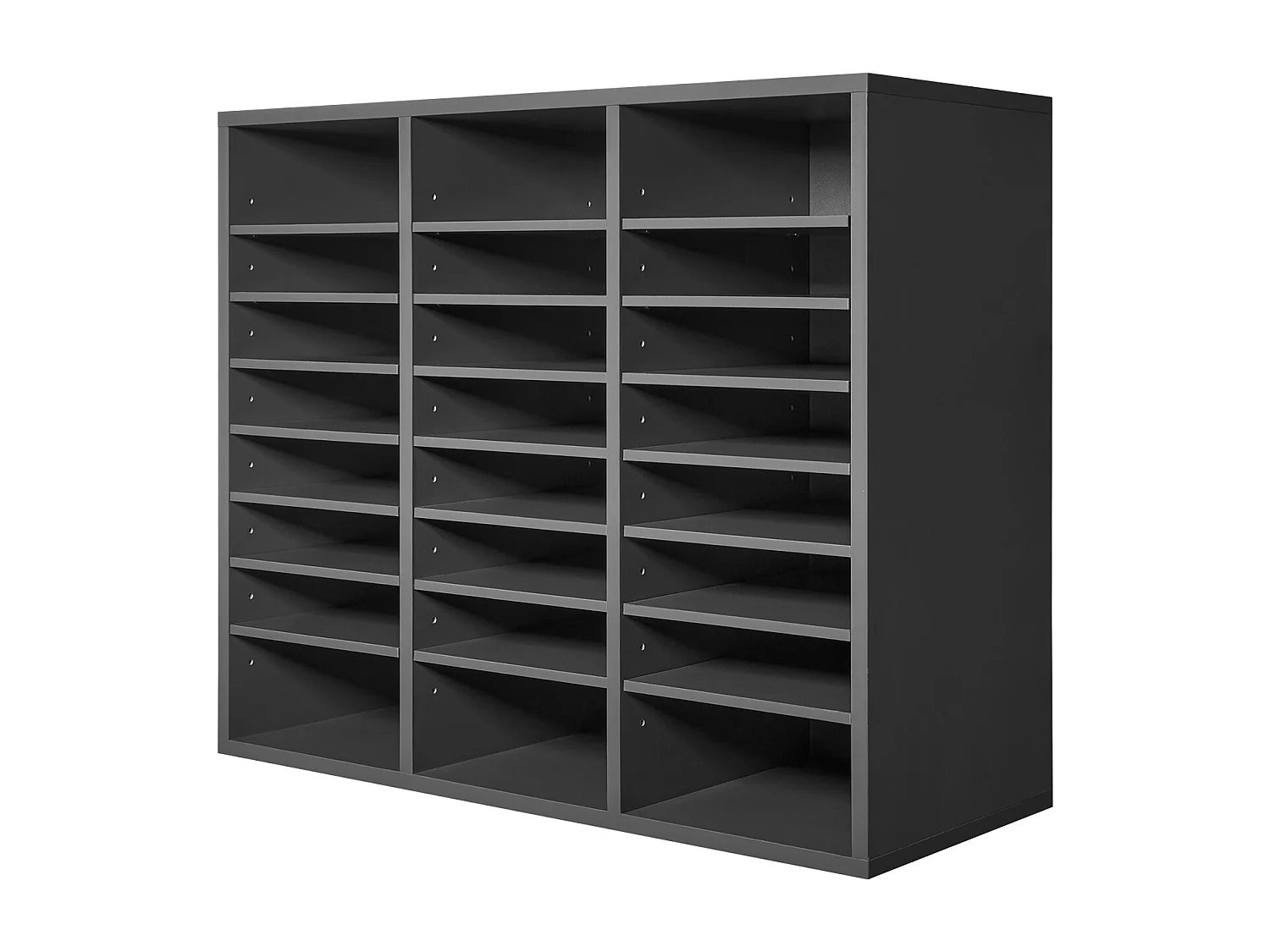 Bureau-Organizer, SucceBuy - 24-Vaks Houten Literatuurorganizer met Verstelbare Planken, Grijs voor Kantoor en Thuis