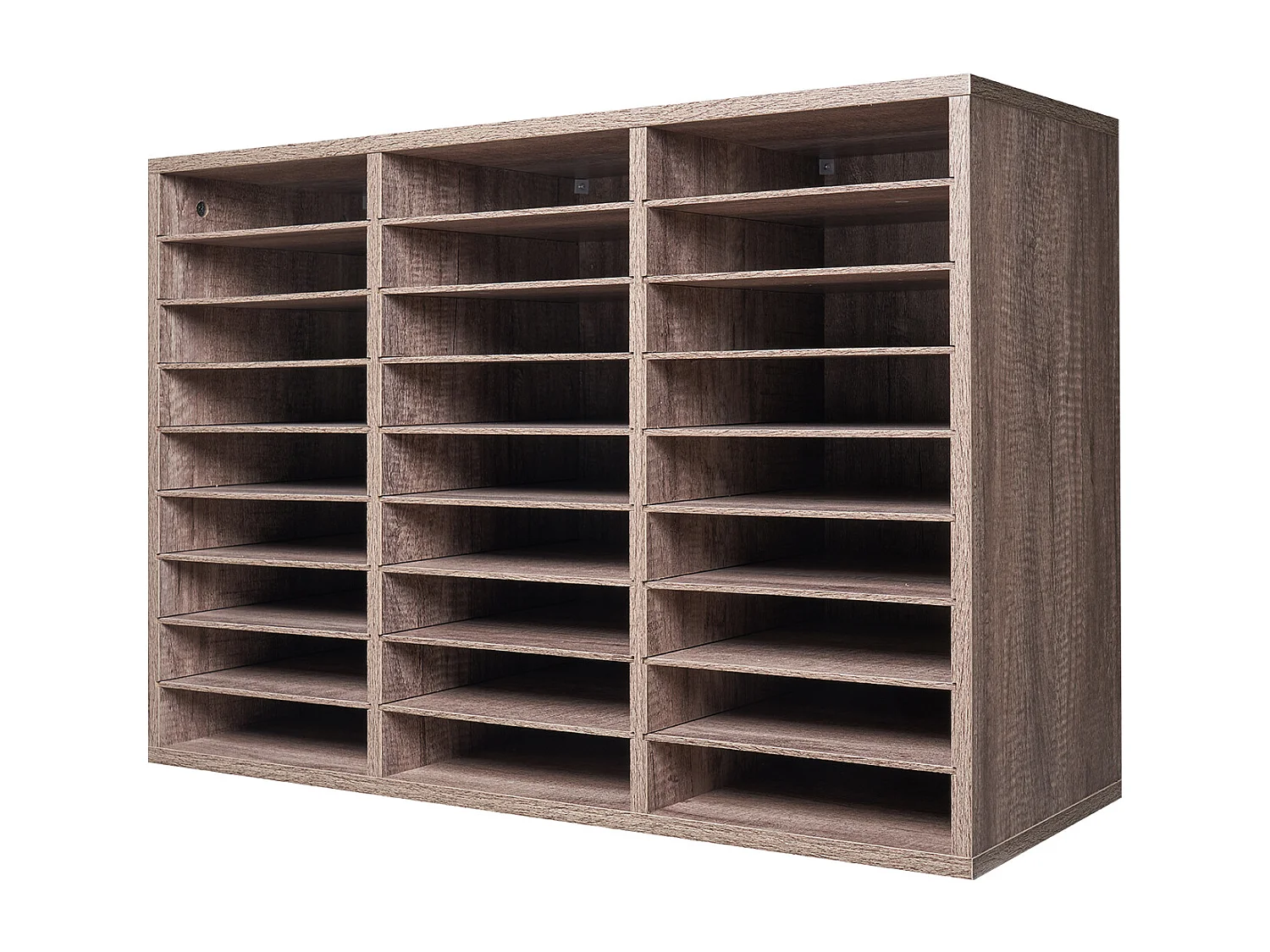 Bureau-Organizer, SucceBuy 27-Vaks Houten Boekenorganizer, Verwijderbare Planken, Zwart-Grijs