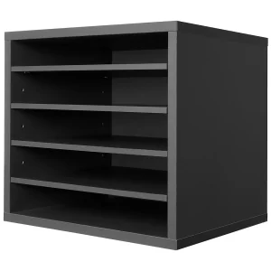 Bureau-Organizer, SucceBuy Houten Documentenorganizer, 5 Compartimenten, Verstelbare Planken, Grijs Bureau-Organizer, SucceBuy Houten Documentenorganizer, 5 Compartimenten, Verstelbare Planken, Grijs