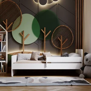 Cama Infantil com Colchão de Solteiro Completa Meninos KOBI Branco (160×80 cm) Cama Infantil com Colchão de Solteiro Completa Meninos KOBI Branco (160×80 cm)