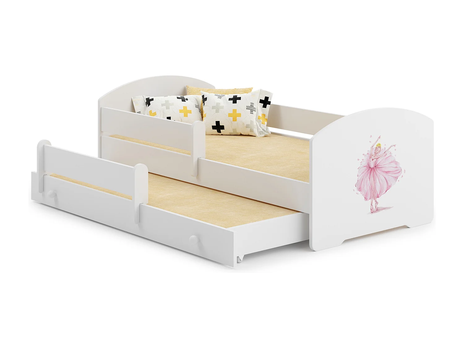 Cama dupla 160 x 80 com colchões e estrados incluídos Kobi Luk Princess in a Crown