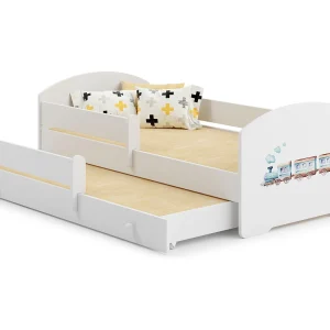 Cama dupla 160 x 80 com colchões e estrados incluídos Kobi Luk Train Cama dupla 160 x 80 com colchões e estrados incluídos Kobi Luk Train