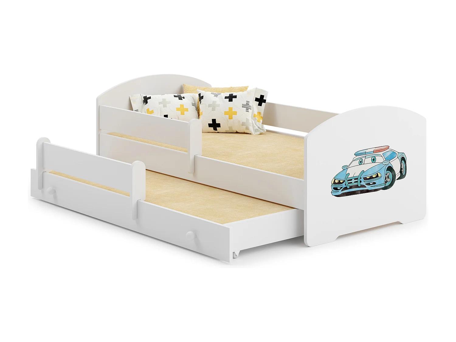 Cama dupla 160 x 80 com colchões e estrados incluídos Kobi Luk Police