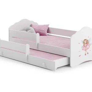 Cama dupla 160 x 80 com colchões e estrados incluídos Kobi Wave Girl with wings Cama dupla 160 x 80 com colchões e estrados incluídos Kobi Wave Girl with wings