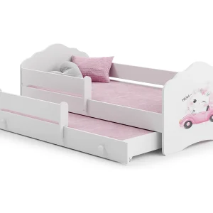 Cama dupla 160 x 80 com colchões e estrados incluídos Kobi Wave Cat Cama dupla 160 x 80 com colchões e estrados incluídos Kobi Wave Cat