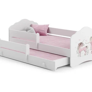 Cama dupla 160 x 80 com colchões e estrados incluídos Kobi Wave Girl with a unicorn Cama dupla 160 x 80 com colchões e estrados incluídos Kobi Wave Girl with a unicorn