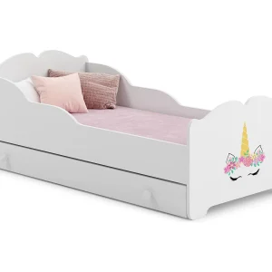 Cama de criança 160 x 80 com gaveta, colchão e estrado incluídos Kobi Anna Unicorn Horn Cama de criança 160 x 80 com gaveta, colchão e estrado incluídos Kobi Anna Unicorn Horn