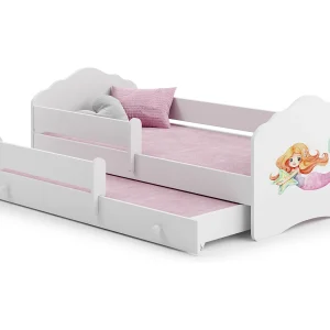 Cama dupla 160 x 80 com colchões e estrados incluídos Kobi Wave Mermaid