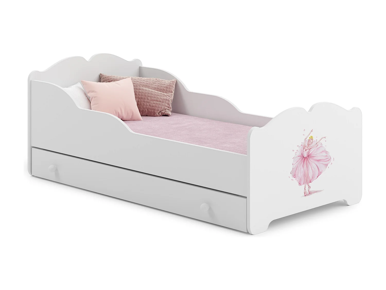 Cama de criança 140 x 70 com gaveta, colchão e estrado incluídos Kobi Anna Princess in a Crown