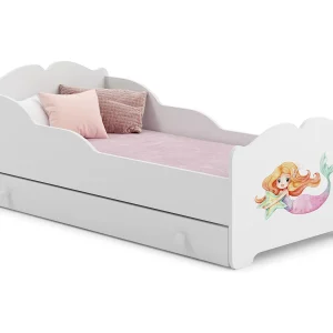 Cama de criança 160 x 80 com gaveta, colchão e estrado incluídos Kobi Anna Mermaid Cama de criança 160 x 80 com gaveta, colchão e estrado incluídos Kobi Anna Mermaid