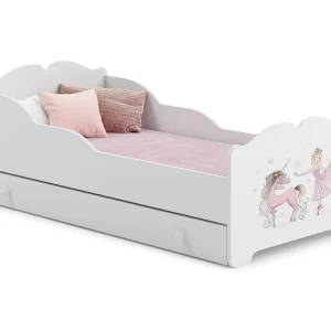 Cama de criança 160 x 80 com gaveta, colchão e estrado incluídos Kobi Anna Girl with a unicorn Cama de criança 160 x 80 com gaveta, colchão e estrado incluídos Kobi Anna Girl with a unicorn