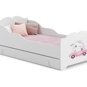 Cama de criança 160 x 80 com gaveta, colchão e estrado incluídos Kobi Anna Cat Cama de criança 160 x 80 com gaveta, colchão e estrado incluídos Kobi Anna Cat