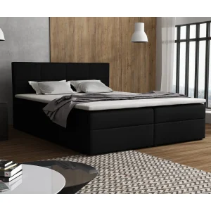 Boxspringbed Betty met 2 bedbakken, gestoffeerd bed Afmetingen: 160×200, kleur: zwart, veloursstof, tweepersoonsbed met Bonell-matras incl. topper Boxspringbed Betty met 2 bedbakken, gestoffeerd bed Afmetingen: 160×200, kleur: zwart, veloursstof, tweepersoonsbed met Bonell-matras incl. topper