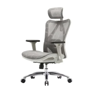 Bureaustoel SIHOO-J87, bekleding grijs, frame wit Bureaustoel SIHOO-J87, bekleding grijs, frame wit