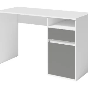 Bureau BILOU wit met lade en antracietgrijze deur – Strak en modern ontwerp voor kinderen Bureau BILOU wit met lade en antracietgrijze deur – Strak en modern ontwerp voor kinderen