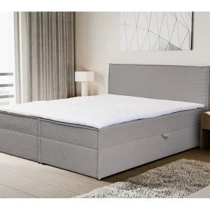 Boxspringbed GLORIA met 2 bedbakken, gestoffeerd bed Afmetingen: 140×200, kleur: grijs, corduroy, tweepersoonsbed met Bonell-matras incl. topper Boxspringbed GLORIA met 2 bedbakken, gestoffeerd bed Afmetingen: 140×200, kleur: grijs, corduroy, tweepersoonsbed met Bonell-matras incl. topper