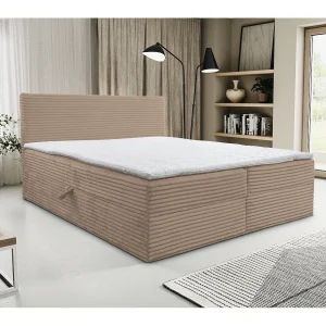 Boxspringbed Tilly met 2 bedbakken, gestoffeerd bed Afmetingen: 160×200, kleur: bruin, corduroy, tweepersoonsbed met Bonell-matras incl. topper Boxspringbed Tilly met 2 bedbakken, gestoffeerd bed Afmetingen: 160×200, kleur: bruin, corduroy, tweepersoonsbed met Bonell-matras incl. topper