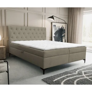 Boxspringbed Calipso met 2 bedbakken, gestoffeerd bed Afmetingen: 180×200, kleur: bruin, veloursstof, tweepersoonsbed met Bonell-matras incl. topper Boxspringbed Calipso met 2 bedbakken, gestoffeerd bed Afmetingen: 180×200, kleur: bruin, veloursstof, tweepersoonsbed met Bonell-matras incl. topper