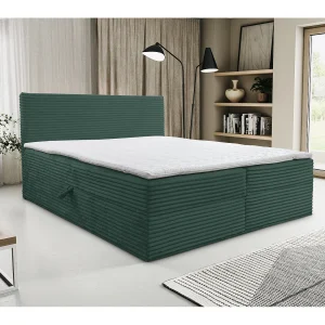 Boxspringbed Tilly met 2 bedbakken, gestoffeerd bed Afmetingen: 180×200, kleur: groen, corduroy, tweepersoonsbed met Bonell-matras incl. topper Boxspringbed Tilly met 2 bedbakken, gestoffeerd bed Afmetingen: 180×200, kleur: groen, corduroy, tweepersoonsbed met Bonell-matras incl. topper