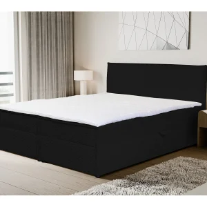 Boxspringbed GLORIA met 2 bedbakken, gestoffeerd bed Afmetingen: 160×200, kleur: zwart, corduroy, tweepersoonsbed met Bonell-matras incl. topper Boxspringbed GLORIA met 2 bedbakken, gestoffeerd bed Afmetingen: 160×200, kleur: zwart, corduroy, tweepersoonsbed met Bonell-matras incl. topper