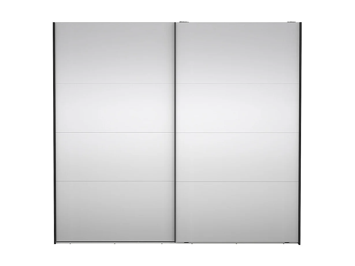 Catania schuifdeurkast 2 deuren met spiegel 245x220cm mat zwart.