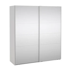Catania schuifdeurkast 2 deuren met spiegel 180x200cm wit. Catania schuifdeurkast 2 deuren met spiegel 180x200cm wit.