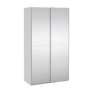 Catania schuifdeurkast 2 deuren met spiegel 120x220cm wit. Catania schuifdeurkast 2 deuren met spiegel 120x220cm wit.