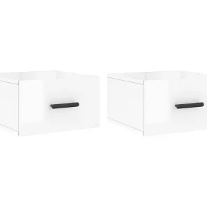 Cataula Nachtkastjes 2 st wandgemonteerd 35x35x20 cm hoogglans wit Cataula Nachtkastjes 2 st wandgemonteerd 35x35x20 cm hoogglans wit