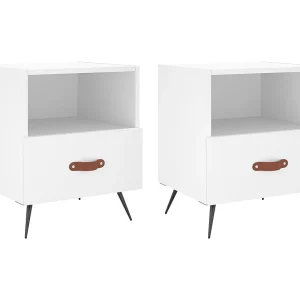 Cala Nachtkastjes 2 st 40x35x47,5 cm bewerkt hout wit Cala Nachtkastjes 2 st 40x35x47,5 cm bewerkt hout wit