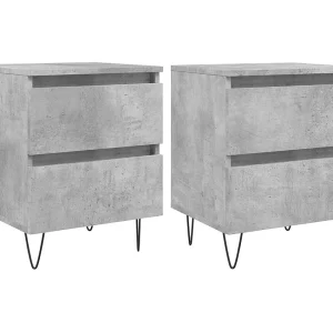 Charlie Cole  Nachtkastjes 2 st 40x35x50 cm bewerkt hout betongrijs