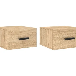 Cataula Nachtkastjes 2 st wandgemonteerd 35x35x20 cm sonoma eikenkleur Cataula Nachtkastjes 2 st wandgemonteerd 35x35x20 cm sonoma eikenkleur