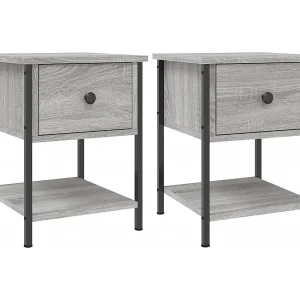 Buffalo Nachtkastjes 2 st 34×35,5×45 cm bewerkt hout grijs sonoma eiken Buffalo Nachtkastjes 2 st 34×35,5×45 cm bewerkt hout grijs sonoma eiken