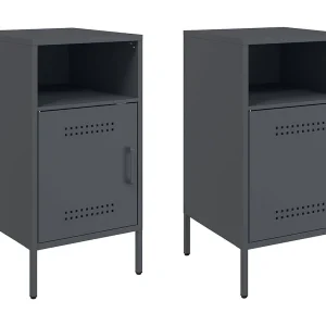 Channelview Nachtkastjes 2 st 36x39x68 cm staal antracietkleurig Channelview Nachtkastjes 2 st 36x39x68 cm staal antracietkleurig