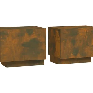 Cedar City  Nachtkastje 100x35x40 cm bewerkt hout gerookt eikenkleurig