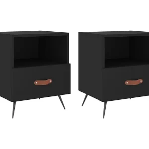 Cala Nachtkastjes 2 st 40x35x47,5 cm bewerkt hout zwart Cala Nachtkastjes 2 st 40x35x47,5 cm bewerkt hout zwart
