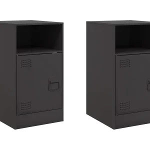 Chasity Nachtkastjes 2 st 34,5x39x62 cm staal zwart Chasity Nachtkastjes 2 st 34,5x39x62 cm staal zwart