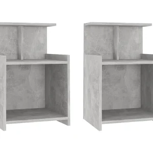 Chad Nachtkastjes 2 st 40x35x60 cm bewerkt hout betongrijs Chad Nachtkastjes 2 st 40x35x60 cm bewerkt hout betongrijs
