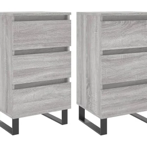 Boxtel Nachtkastjes 2 st 40x35x69 cm bewerkt hout grijs sonoma eiken Boxtel Nachtkastjes 2 st 40x35x69 cm bewerkt hout grijs sonoma eiken