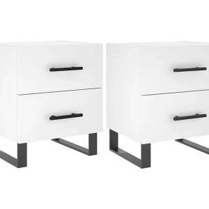 Cennet Nachtkastjes 2 st 40x35x47,5 cm bewerkt hout wit Cennet Nachtkastjes 2 st 40x35x47,5 cm bewerkt hout wit