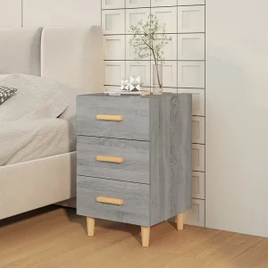 Cash Nachtkastje 40x40x66 cm bewerkt hout grijs sonoma eikenkleurig Cash Nachtkastje 40x40x66 cm bewerkt hout grijs sonoma eikenkleurig