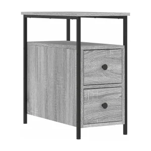 Chase City  Nachtkastje 30x60x60 cm bewerkt hout grijs sonoma eikenkleurig