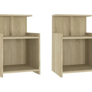 Chad Nachtkastjes 2 st 40x35x60 cm bewerkt hout sonoma eikenkleurig Chad Nachtkastjes 2 st 40x35x60 cm bewerkt hout sonoma eikenkleurig