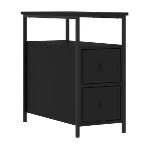 Chase City  Nachtkastje 30x60x60 cm bewerkt hout zwart