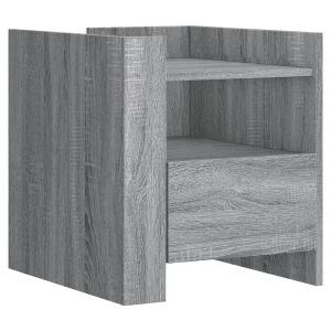 Chesnee Nachtkastje 45x50x50 cm bewerkt hout grijs sonoma eikenkleurig Chesnee Nachtkastje 45x50x50 cm bewerkt hout grijs sonoma eikenkleurig