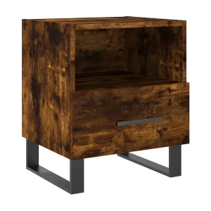 Bruni  Nachtkastje 40x35x47,5 cm bewerkt hout gerookt eikenkleurig