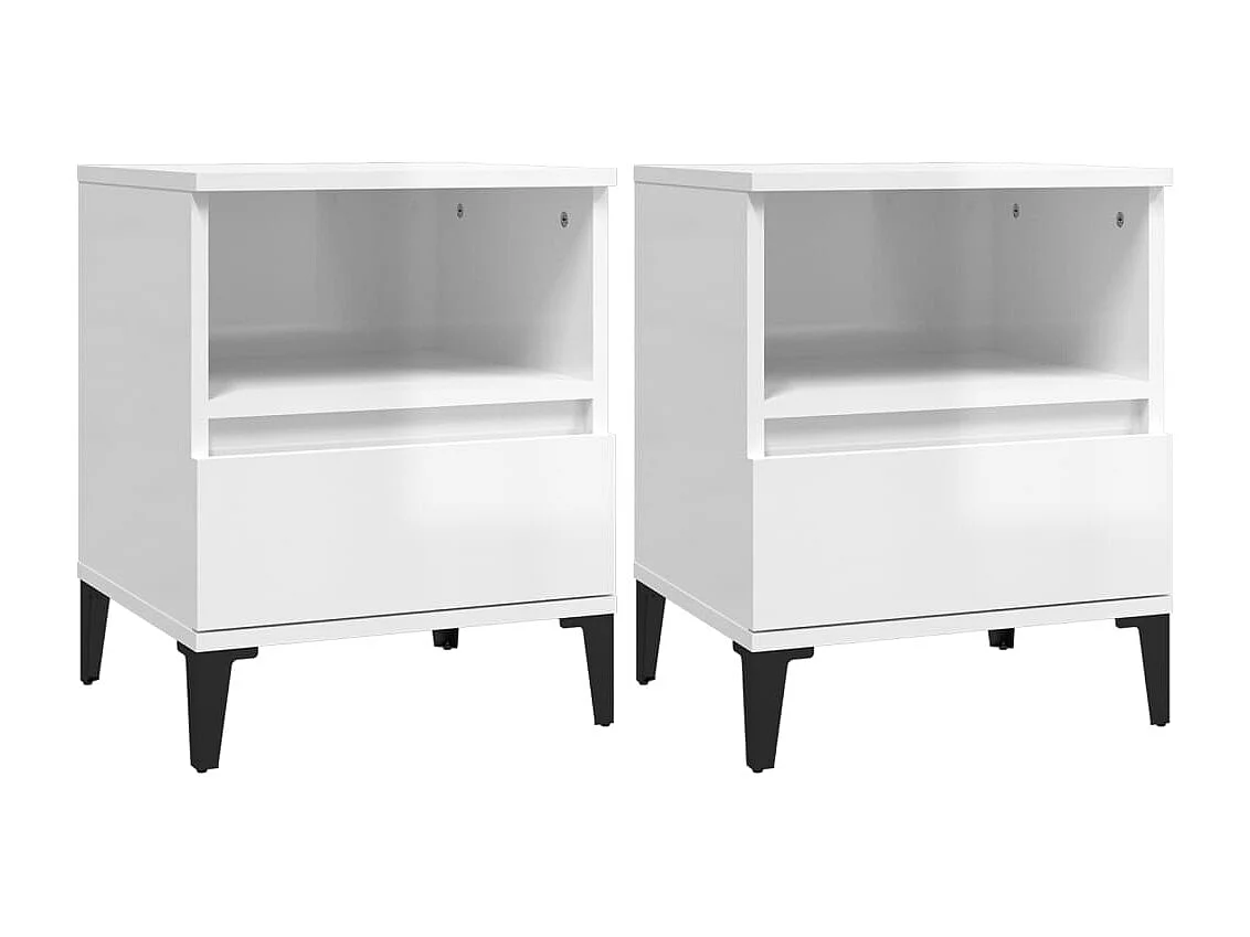 Centennial Nachtkastjes 2 st 40x35x50 cm hoogglans wit