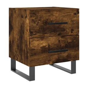 Cennet  Nachtkastje 40x35x47,5 cm bewerkt hout gerookt eikenkleurig