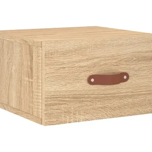 Brackettville  Nachtkastje wandgemonteerd 35x35x20 cm sonoma eikenkleurig