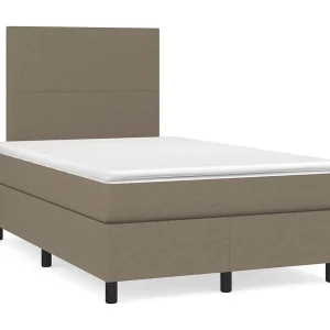 Boxspring met matras stof taupe 120×190 cm