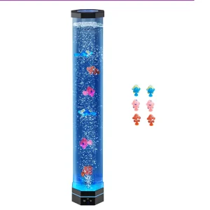Bubbellamp SucceBuy met 6 Zwevende Vissen, 80 cm, 16 Kleurveranderende Lichteffecten, Sfeerlamp voor Slaapkamer, Woonkamer